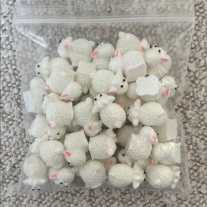 38 Tiny White Sheep Figurines